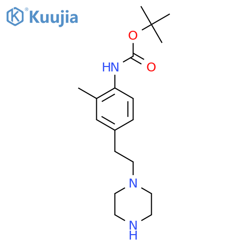 tert-butyl N-{2-methyl-4-2-(piperazin-1-yl)ethylphenyl}carbamate structure
