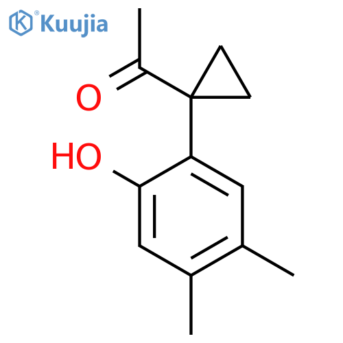 1-1-(2-hydroxy-4,5-dimethylphenyl)cyclopropylethan-1-one structure