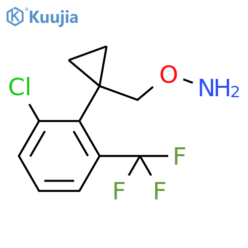O-({1-2-chloro-6-(trifluoromethyl)phenylcyclopropyl}methyl)hydroxylamine structure