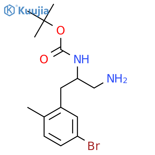 tert-butyl N-1-amino-3-(5-bromo-2-methylphenyl)propan-2-ylcarbamate structure