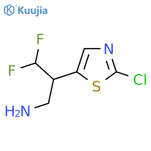 2-(2-chloro-1,3-thiazol-5-yl)-3,3-difluoropropan-1-amine structure