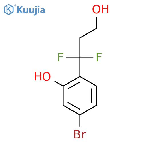 5-bromo-2-(1,1-difluoro-3-hydroxypropyl)phenol structure