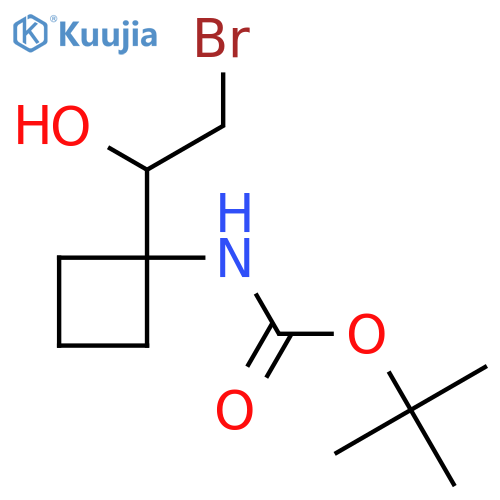 tert-butyl N-1-(2-bromo-1-hydroxyethyl)cyclobutylcarbamate structure