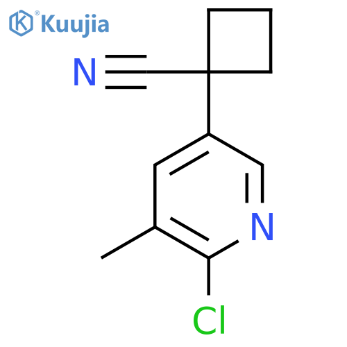 1-(6-chloro-5-methylpyridin-3-yl)cyclobutane-1-carbonitrile structure