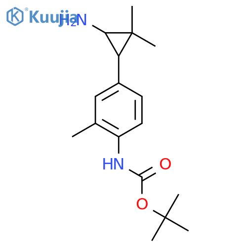 tert-butyl N-4-(3-amino-2,2-dimethylcyclopropyl)-2-methylphenylcarbamate structure