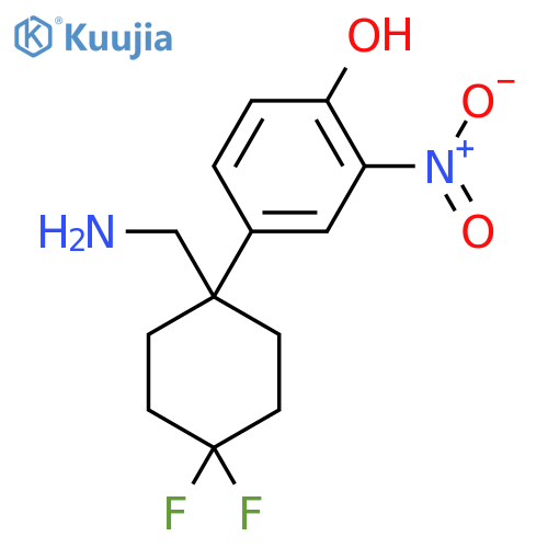 4-[1-(Aminomethyl)-4,4-difluorocyclohexyl]-2-nitrophenol structure