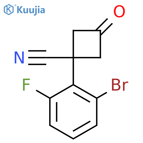 1-(2-bromo-6-fluorophenyl)-3-oxocyclobutane-1-carbonitrile structure