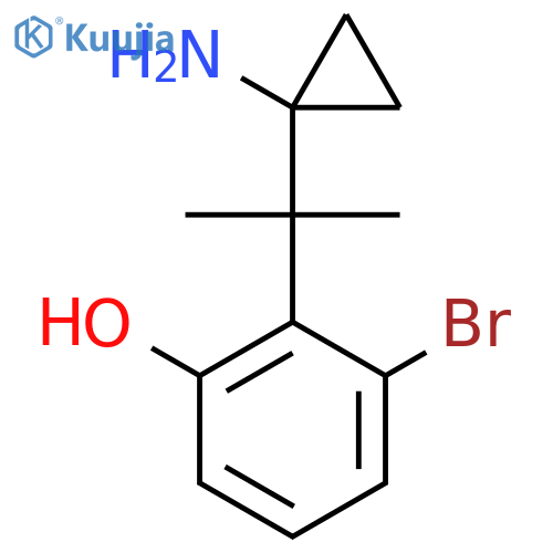 2-2-(1-aminocyclopropyl)propan-2-yl-3-bromophenol structure