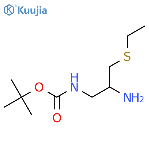 tert-butyl N-2-amino-3-(ethylsulfanyl)propylcarbamate structure