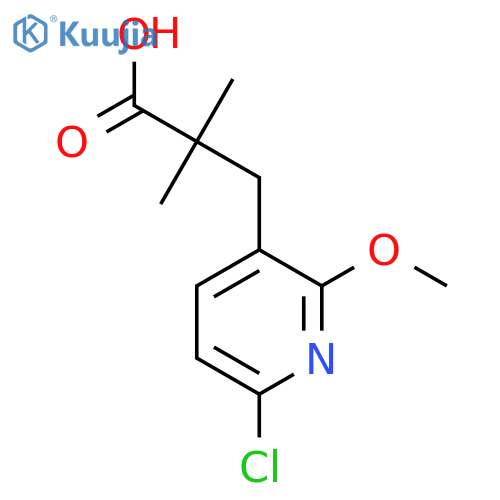 3-(6-chloro-2-methoxypyridin-3-yl)-2,2-dimethylpropanoic acid structure