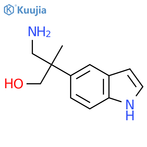 3-amino-2-(1H-indol-5-yl)-2-methylpropan-1-ol structure