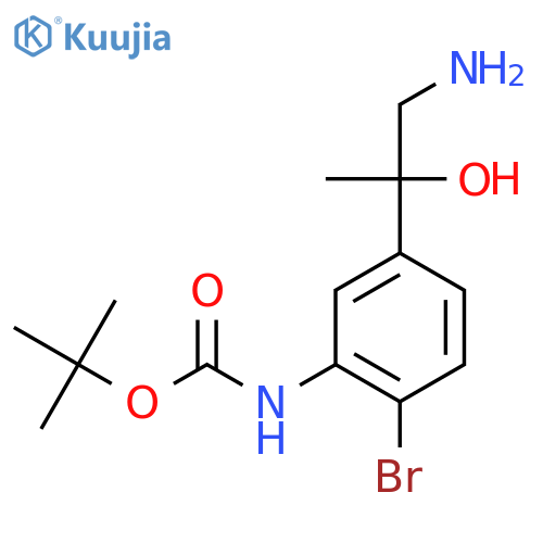 tert-butyl N-5-(1-amino-2-hydroxypropan-2-yl)-2-bromophenylcarbamate structure