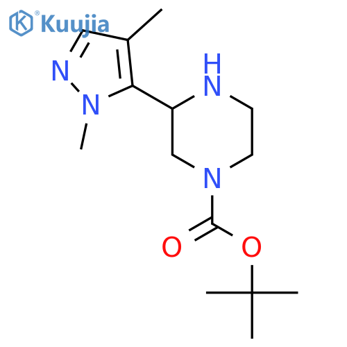 tert-butyl 3-(1,4-dimethyl-1H-pyrazol-5-yl)piperazine-1-carboxylate structure