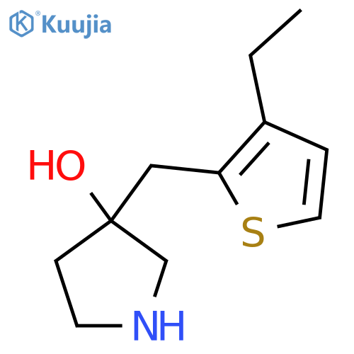 3-(3-ethylthiophen-2-yl)methylpyrrolidin-3-ol structure