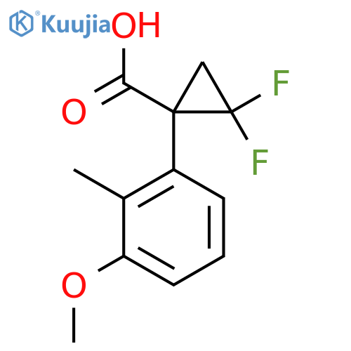 2,2-Difluoro-1-(3-methoxy-2-methylphenyl)cyclopropane-1-carboxylic acid structure