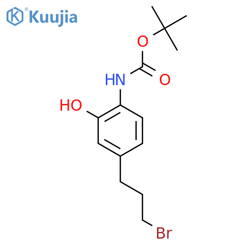 tert-butyl N-[4-(3-bromopropyl)-2-hydroxyphenyl]carbamate structure