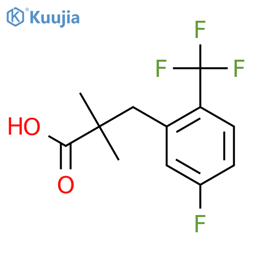 3-5-fluoro-2-(trifluoromethyl)phenyl-2,2-dimethylpropanoic acid structure