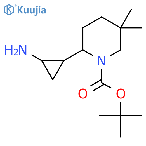 tert-butyl 2-(2-aminocyclopropyl)-5,5-dimethylpiperidine-1-carboxylate structure
