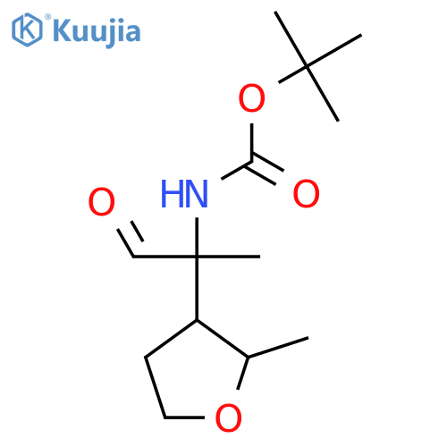 tert-butyl N-2-(2-methyloxolan-3-yl)-1-oxopropan-2-ylcarbamate structure