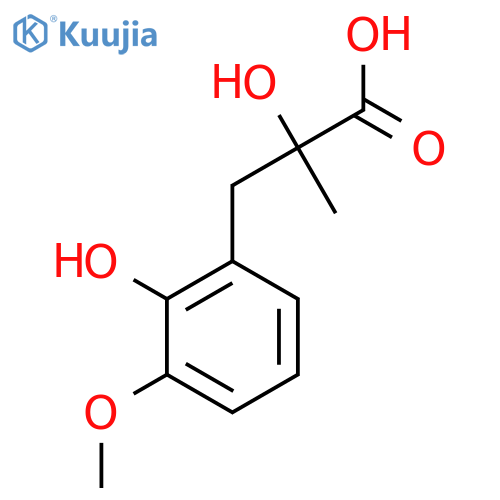 2-hydroxy-3-(2-hydroxy-3-methoxyphenyl)-2-methylpropanoic acid structure