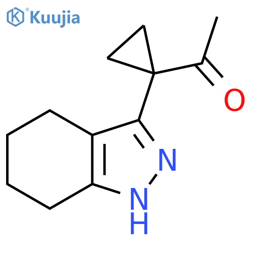 1-1-(4,5,6,7-tetrahydro-1H-indazol-3-yl)cyclopropylethan-1-one structure