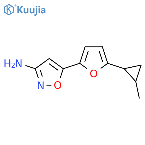 5-5-(2-methylcyclopropyl)furan-2-yl-1,2-oxazol-3-amine structure
