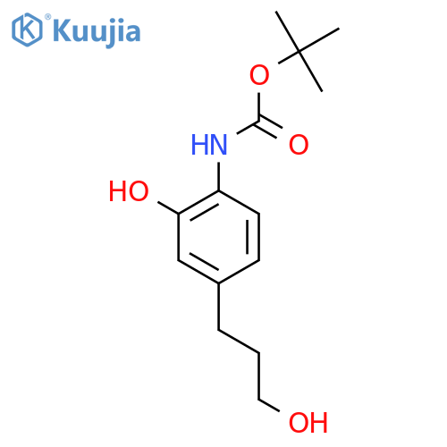 tert-butyl N-2-hydroxy-4-(3-hydroxypropyl)phenylcarbamate structure