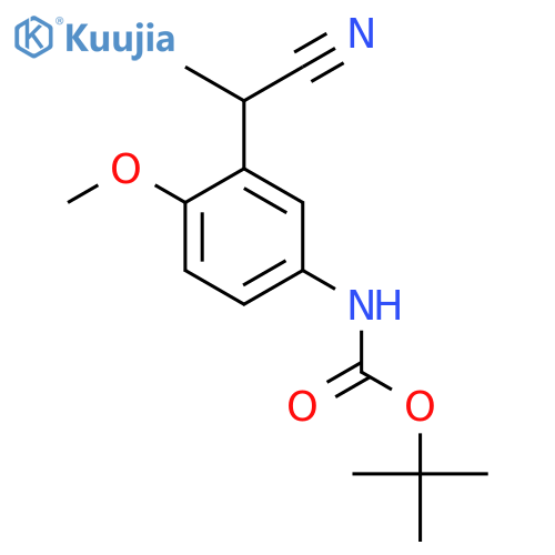 tert-butyl N-3-(1-cyanoethyl)-4-methoxyphenylcarbamate structure