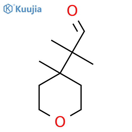 2-methyl-2-(4-methyloxan-4-yl)propanal structure