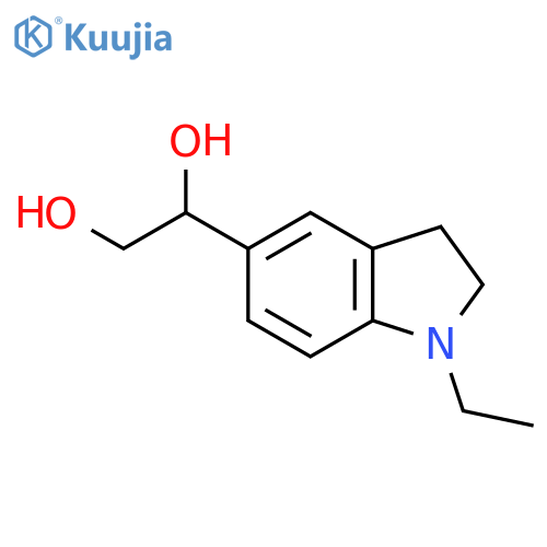 1-(1-ethyl-2,3-dihydro-1H-indol-5-yl)ethane-1,2-diol structure