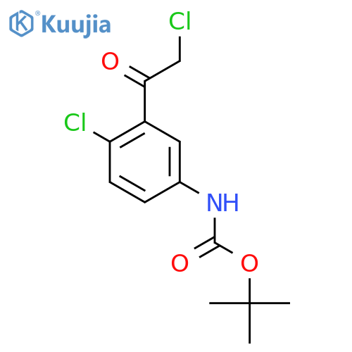 tert-butyl N-4-chloro-3-(2-chloroacetyl)phenylcarbamate structure