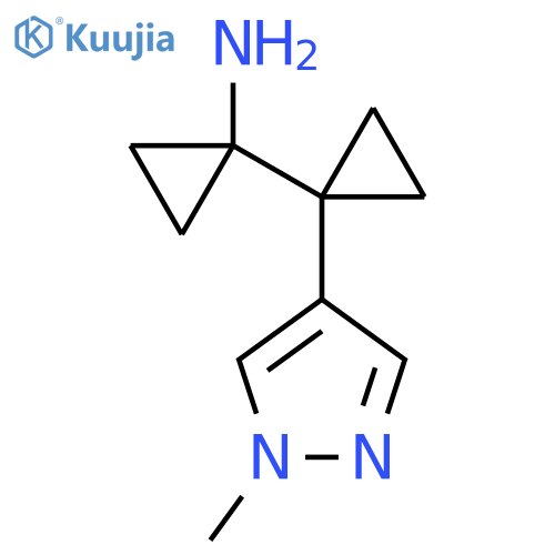 1-1-(1-methyl-1H-pyrazol-4-yl)cyclopropylcyclopropan-1-amine structure