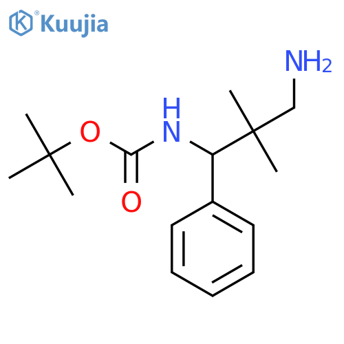 tert-butyl N-(3-amino-2,2-dimethyl-1-phenylpropyl)carbamate structure