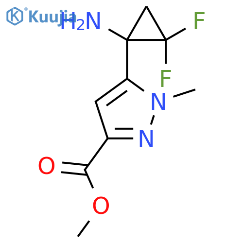 methyl 5-(1-amino-2,2-difluorocyclopropyl)-1-methyl-1H-pyrazole-3-carboxylate structure