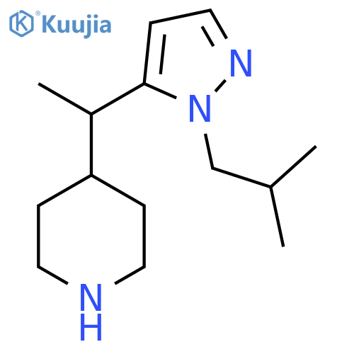 4-{1-1-(2-methylpropyl)-1H-pyrazol-5-ylethyl}piperidine structure