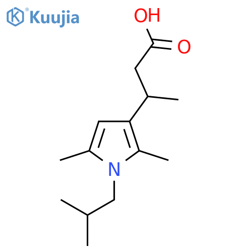 3-2,5-dimethyl-1-(2-methylpropyl)-1H-pyrrol-3-ylbutanoic acid structure