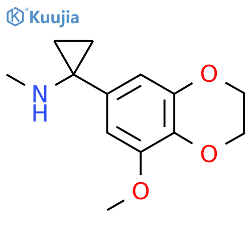 1-(8-methoxy-2,3-dihydro-1,4-benzodioxin-6-yl)-N-methylcyclopropan-1-amine structure