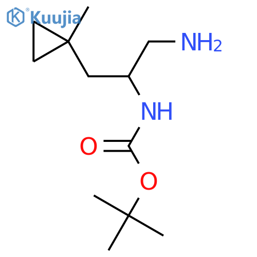 tert-butyl N-1-amino-3-(1-methylcyclopropyl)propan-2-ylcarbamate structure