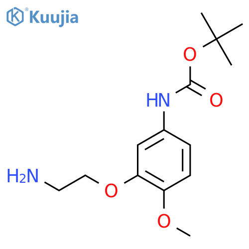 tert-butyl N-3-(2-aminoethoxy)-4-methoxyphenylcarbamate structure