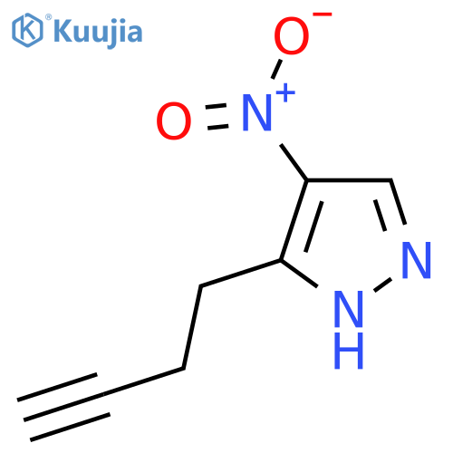 3-(but-3-yn-1-yl)-4-nitro-1H-pyrazole structure