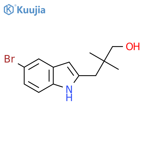3-(5-bromo-1H-indol-2-yl)-2,2-dimethylpropan-1-ol structure