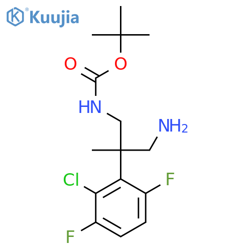 tert-butyl N-3-amino-2-(2-chloro-3,6-difluorophenyl)-2-methylpropylcarbamate structure