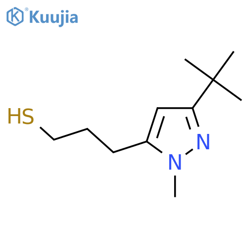 3-(3-tert-butyl-1-methyl-1H-pyrazol-5-yl)propane-1-thiol structure