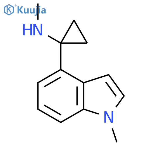 N-methyl-1-(1-methyl-1H-indol-4-yl)cyclopropan-1-amine structure