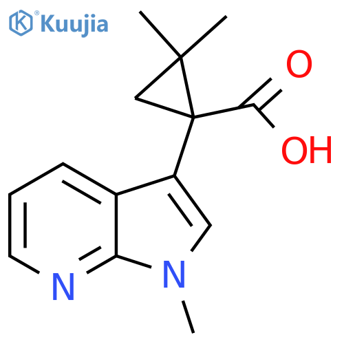 2,2-dimethyl-1-{1-methyl-1H-pyrrolo2,3-bpyridin-3-yl}cyclopropane-1-carboxylic acid structure