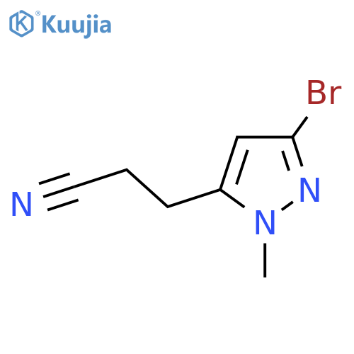 3-(3-bromo-1-methyl-1H-pyrazol-5-yl)propanenitrile structure