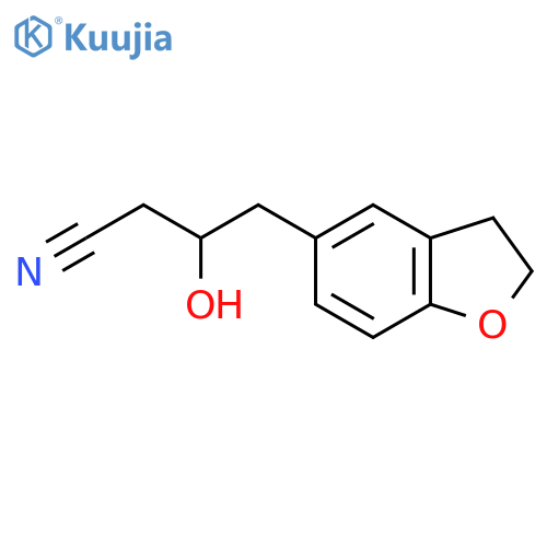 4-(2,3-dihydro-1-benzofuran-5-yl)-3-hydroxybutanenitrile structure