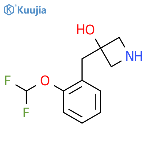 3-{2-(difluoromethoxy)phenylmethyl}azetidin-3-ol structure
