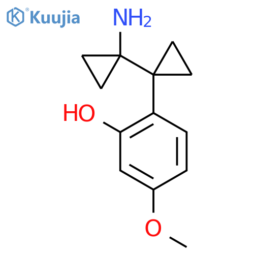 2-1-(1-aminocyclopropyl)cyclopropyl-5-methoxyphenol structure