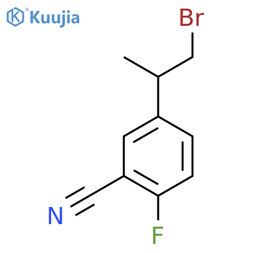 5-(1-bromopropan-2-yl)-2-fluorobenzonitrile structure